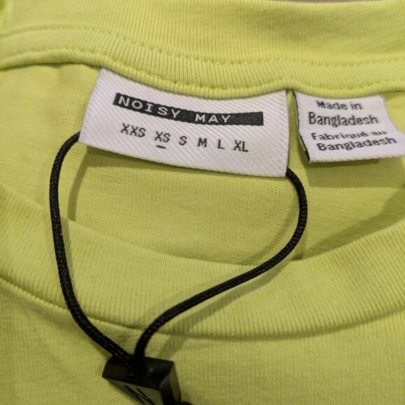 Noisy May Loui short sleeve tshirt xs Lime green NWT - Picture 2 of 4